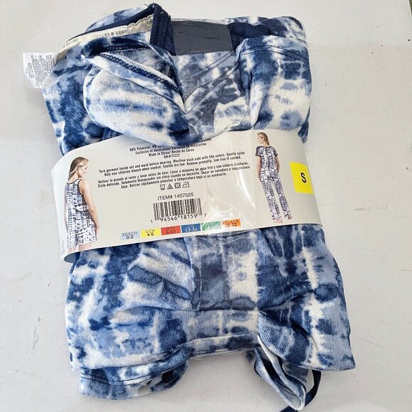 NEW Lucky Brand 4 Pc Pajama Set Tee Tank Shorts Pants NWT S 4-6 Blue Tie Dye - Picture 3 of 5